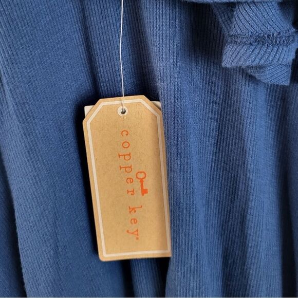 Copper Key Flounce Sleeve Ribbed Fit and Flare Dress Size M Soft Lightweight New - Picture 8 of 9